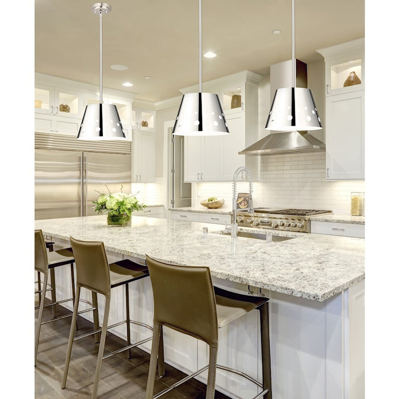 Z-Lite Katie 1 Light 12" Chandelier, Polished Nickel