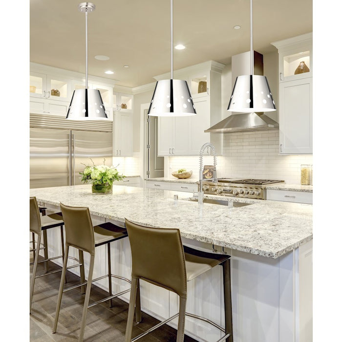 Z-Lite Katie 1 Light 12" Chandelier, Polished Nickel