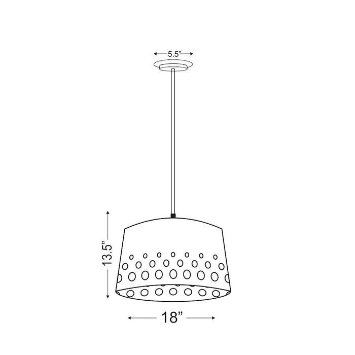 Z-Lite Katie 1 Light 18" Chandelier, Matte Black