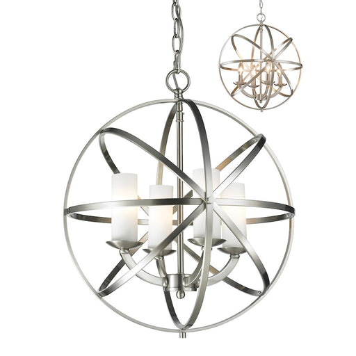 Z-Lite Aranya 4 Light Pendant, 18.31x18.31x20.25", Nickel, Opal - 6017-4S-BN