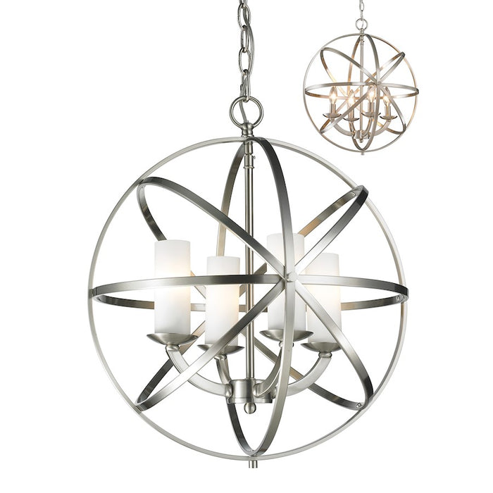 Z-Lite Aranya 4 Light Pendant, 18.31x18.31x20.25", Nickel, Opal - 6017-4S-BN