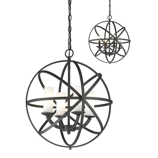Z-Lite Aranya 4 Light Pendant, 18.31x18.31x20.25", Bronze, Matte Opal - 6017-4S-BRZ