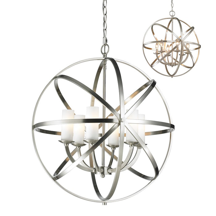 Z-Lite Aranya 6 Light Pendant, Brushed Nickel, Matte Opal - 6017-6L-BN