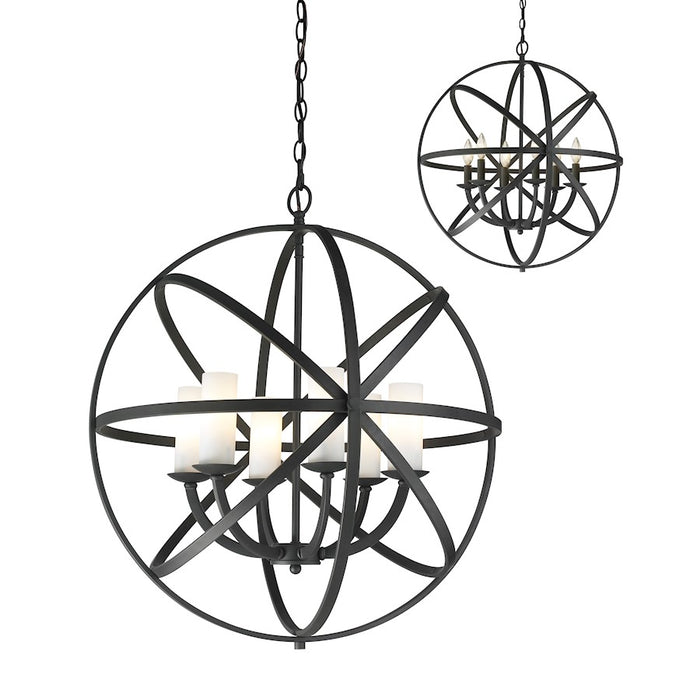 Z-Lite Aranya 6 Light Pendant, Bronze, Matte Opal - 6017-6L-BRZ