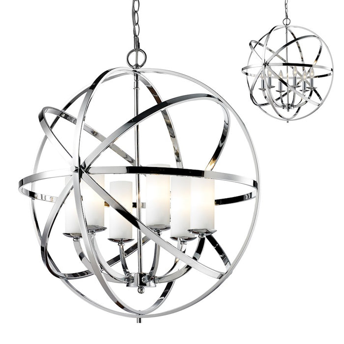 Z-Lite Aranya 6 Light Pendant, Chrome, Matte Opal - 6017-6L-CH