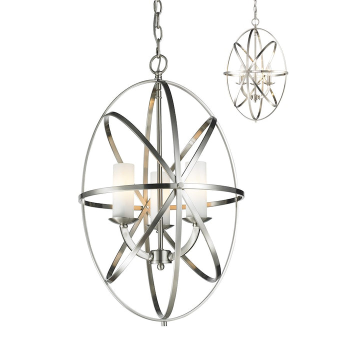 Z-Lite Aranya 3 Light Pendant, Brushed Nickel, Matte Opal - 6027-3S-BN
