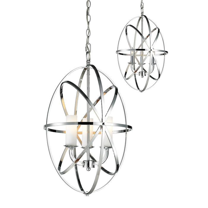 Z-Lite Aranya 3 Light Pendant, Chrome, Matte Opal - 6027-3S-CH