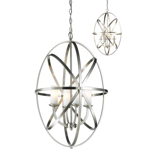 Z-Lite Aranya 4 Light Pendant, 19.69x19.69x30", Brushed Nickel, Opal - 6027-4L-BN