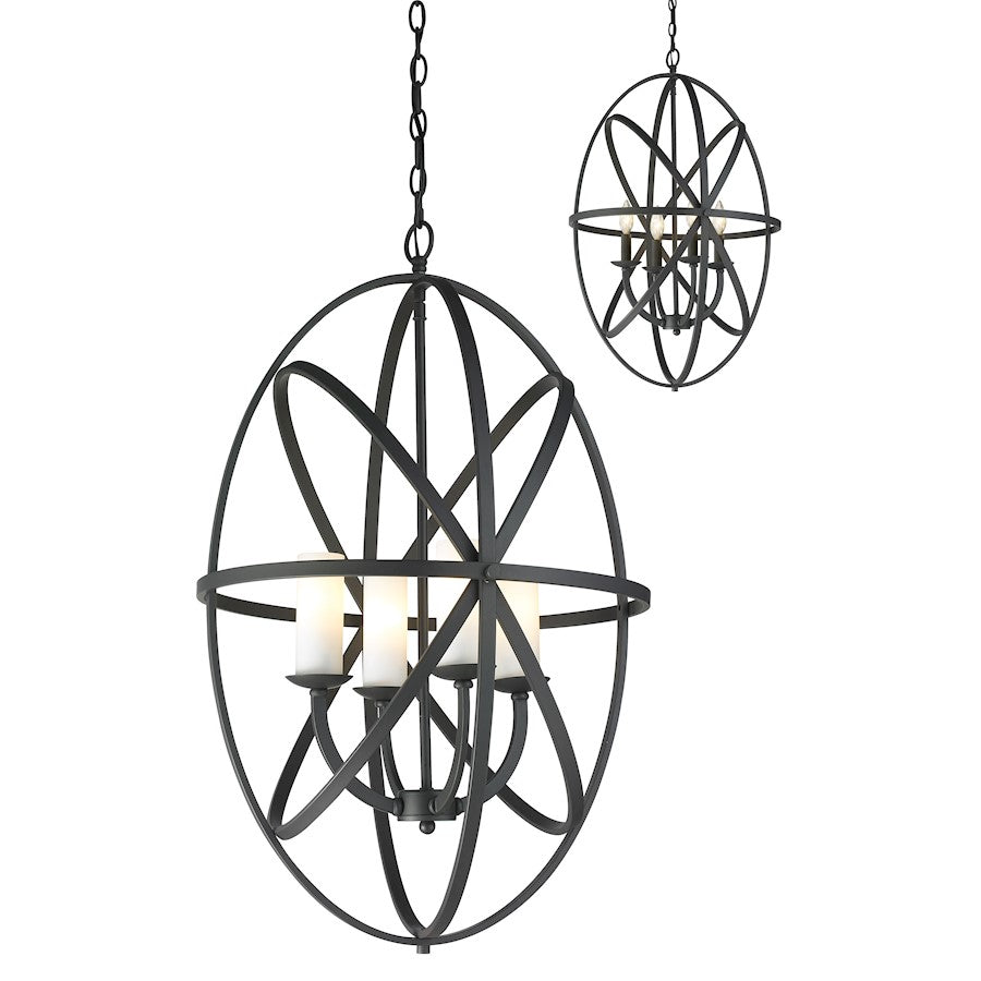 Z-Lite Aranya 4 Light Pendant, 19.69x19.69x30", Bronze, Matte Opal - 6027-4L-BRZ