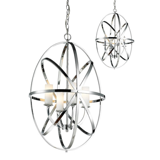 Z-Lite Aranya 4 Light Pendant, 19.69x19.69x30", Chrome, Matte Opal - 6027-4L-CH