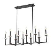 Z-Lite Gaultier 10Lt Linear Chandelier, Matte Black/Mordern Gold - 6100-10L-MB