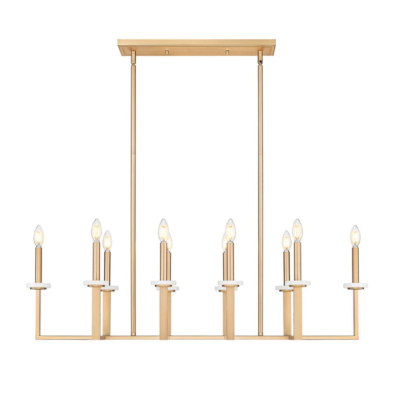 Z-Lite Gaultier 10 Light Linear Chandelier, Mordern Gold