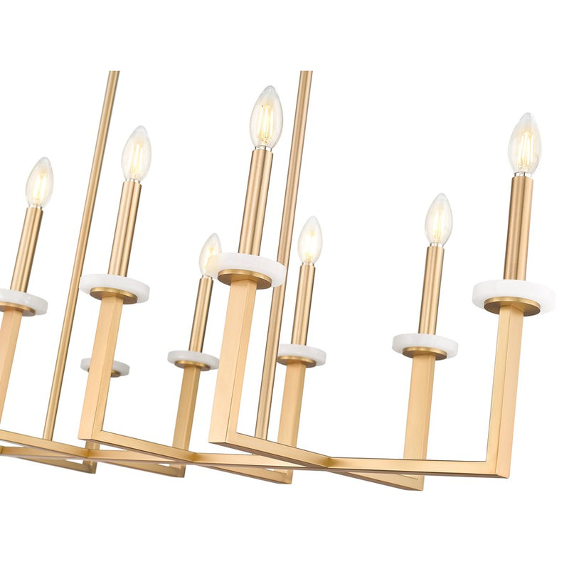 Z-Lite Gaultier 10 Light Linear Chandelier, Mordern Gold
