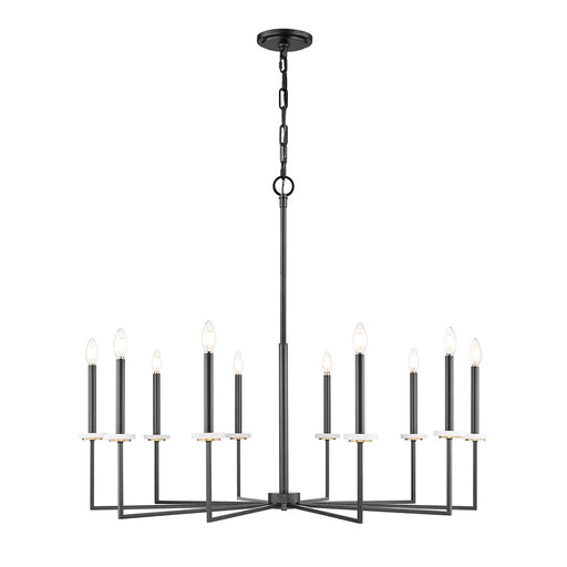 Z-Lite Gaultier 10 Light Chandelier, Matte Black/Mordern Gold - 6100-10MB