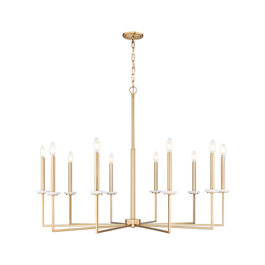 Z-Lite Gaultier 10 Light Chandelier, Mordern Gold - 6100-10MGLD