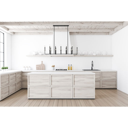 Z-Lite Gaultier 12Lt Linear Chandelier, Matte Black/Mordern Gold