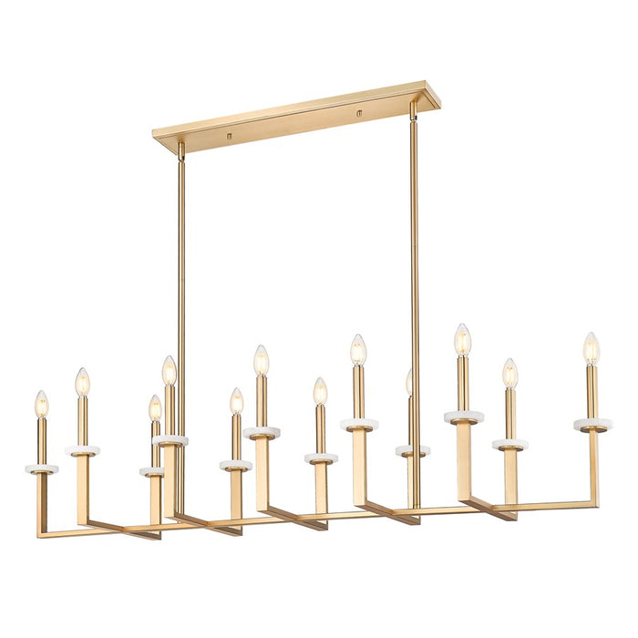 Z-Lite Gaultier 12 Light Linear Chandelier, Mordern Gold - 6100-12L-MGLD