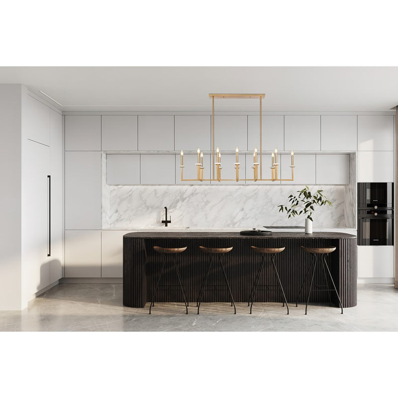 Z-Lite Gaultier 12 Light Linear Chandelier, Mordern Gold