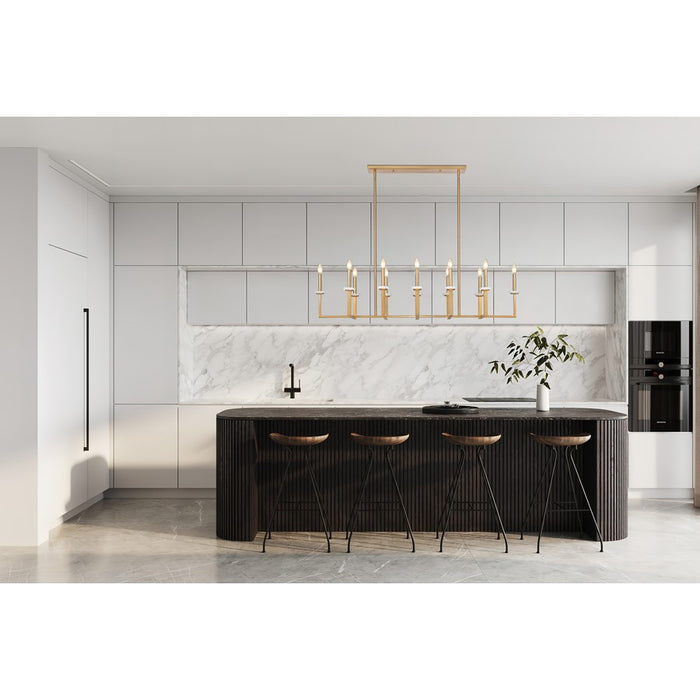 Z-Lite Gaultier 12 Light Linear Chandelier, Mordern Gold