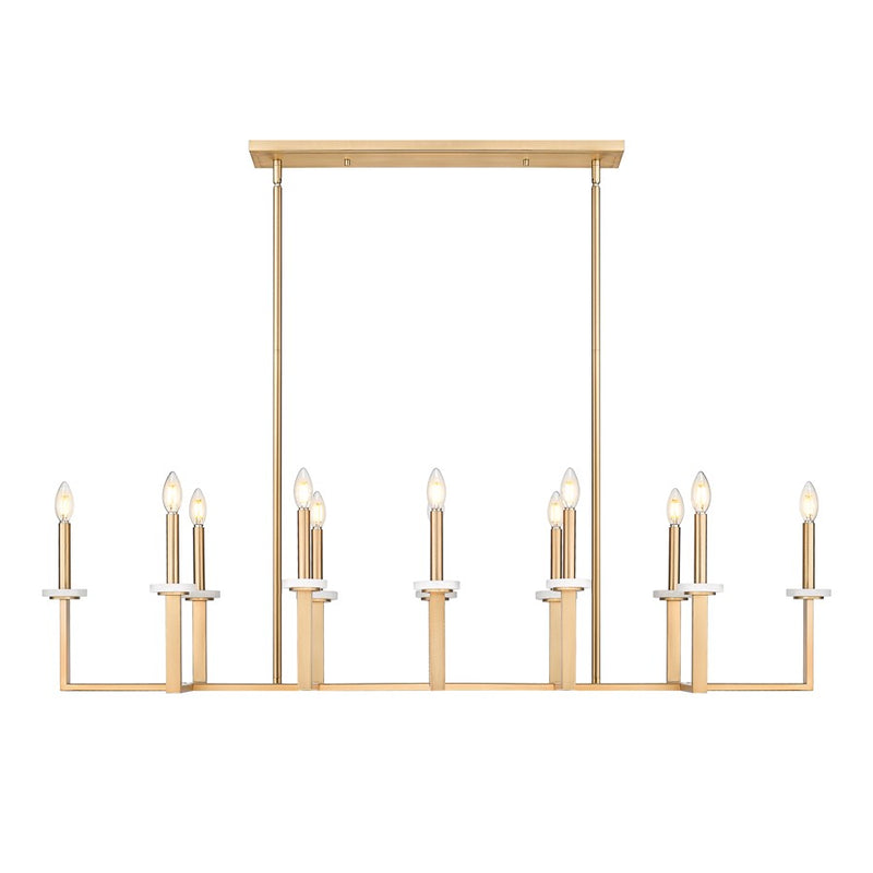 Z-Lite Gaultier 12 Light Linear Chandelier, Mordern Gold