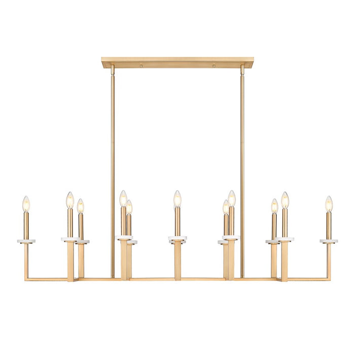 Z-Lite Gaultier 12 Light Linear Chandelier, Mordern Gold