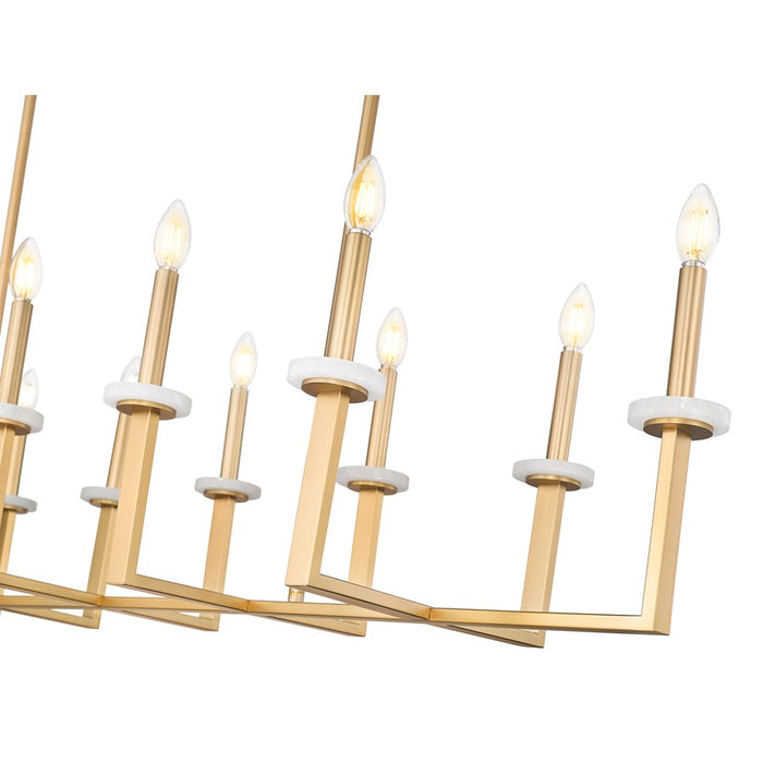 Z-Lite Gaultier 12 Light Linear Chandelier, Mordern Gold