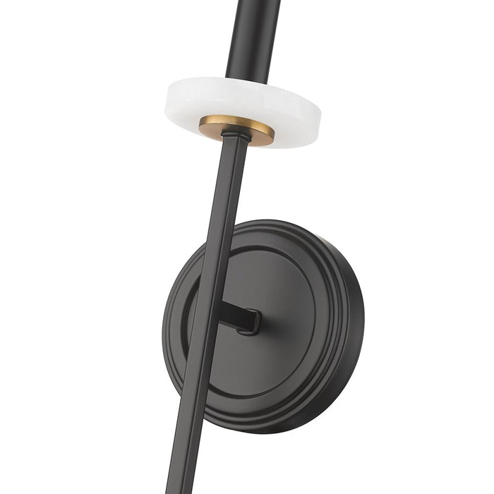 Z-Lite Gaultier 1 Light Wall Sconce, Matte Black/Mordern Gold