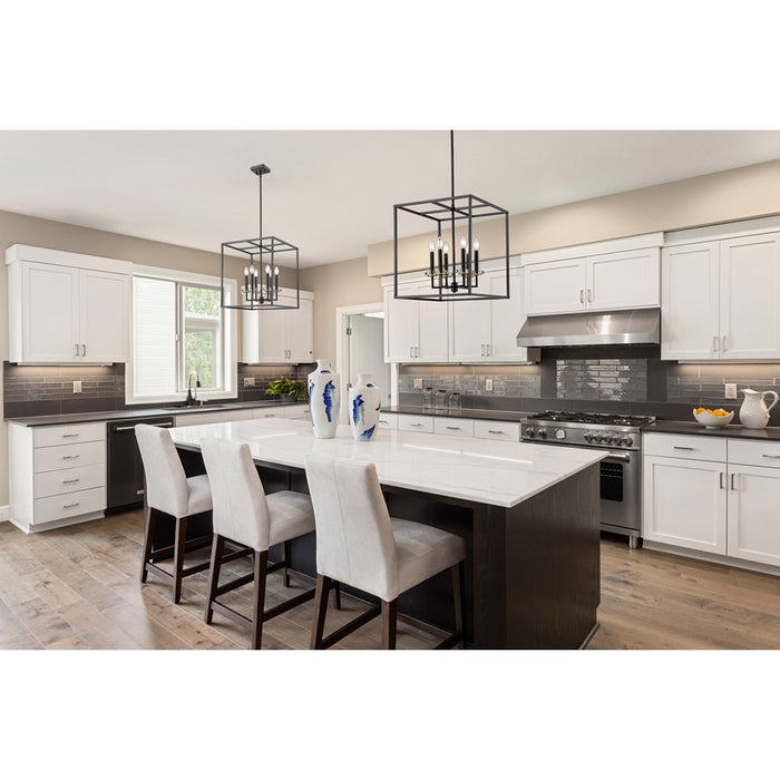 Z-Lite Gaultier 6 Light 22" Chandelier, Matte Black/Mordern Gold