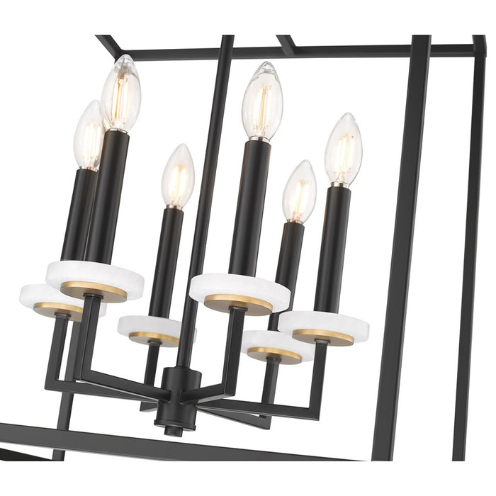 Z-Lite Gaultier 6 Light 22" Chandelier, Matte Black/Mordern Gold