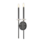 Z-Lite Gaultier 2 Light Wall Sconce, Matte Black/Mordern Gold - 6100-2S-MB