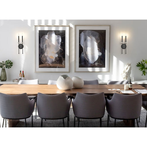 Z-Lite Gaultier 2 Light Wall Sconce, Matte Black/Mordern Gold