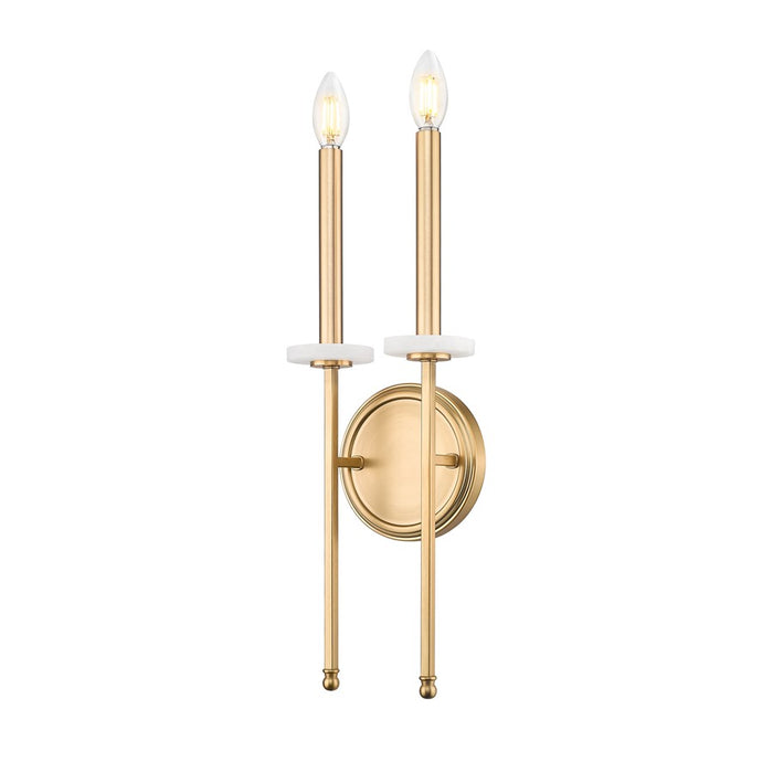 Z-Lite Gaultier 2 Light Wall Sconce, Mordern Gold - 6100-2S-MGLD