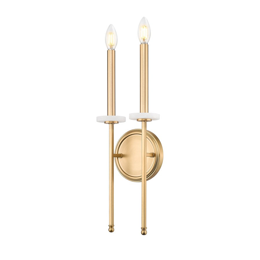 Z-Lite Gaultier 2 Light Wall Sconce, Mordern Gold - 6100-2S-MGLD