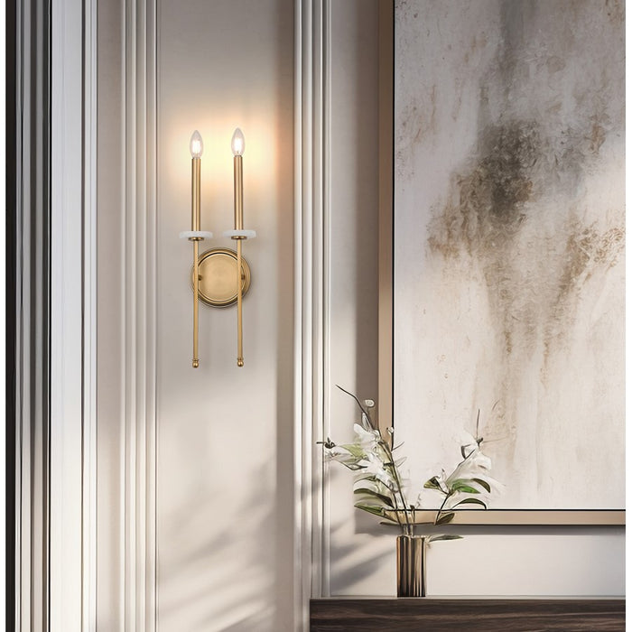Z-Lite Gaultier 2 Light Wall Sconce, Mordern Gold