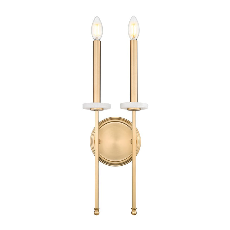 Z-Lite Gaultier 2 Light Wall Sconce, Mordern Gold