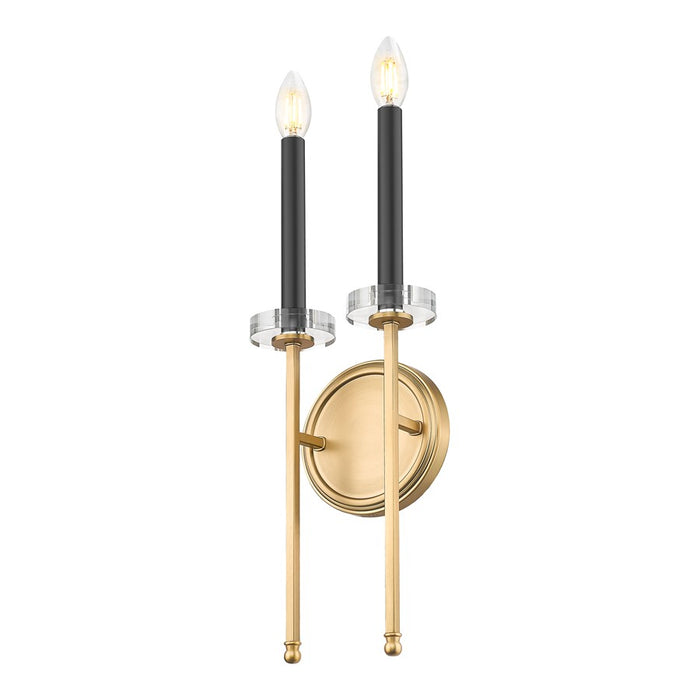 Z-Lite Gaultier 2 Light Wall Sconce, Mordern Gold