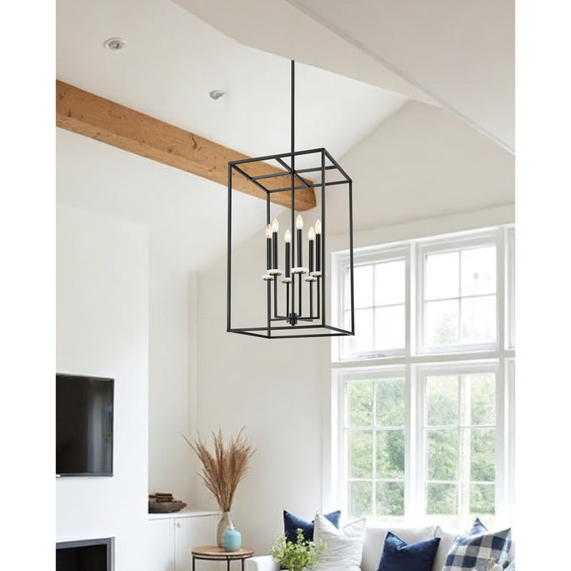 Z-Lite Gaultier 6 Light 33" Chandelier, Matte Black/Mordern Gold