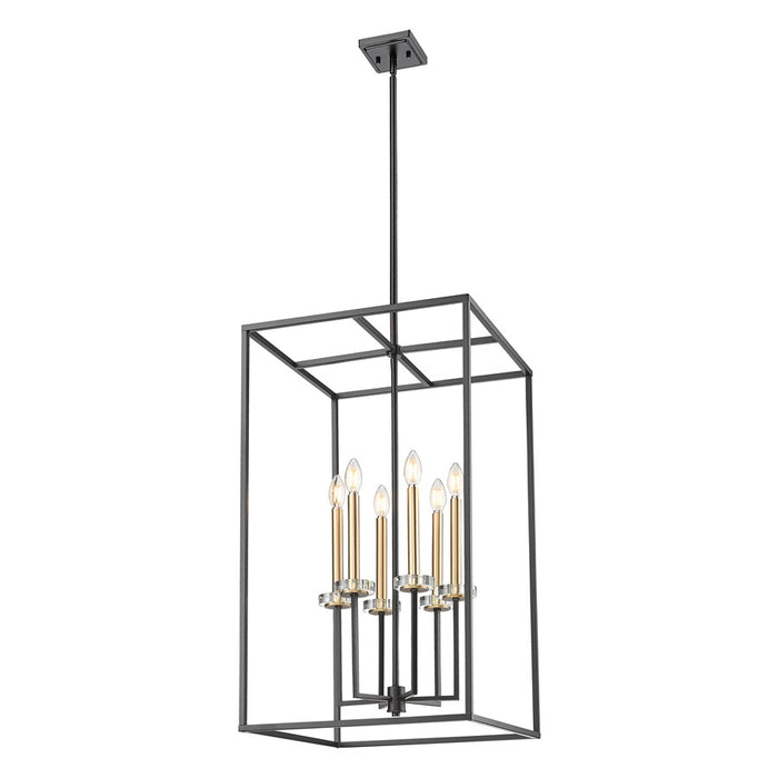 Z-Lite Gaultier 6 Light 33" Chandelier, Matte Black/Mordern Gold