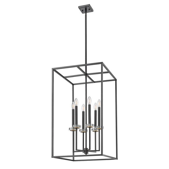 Z-Lite Gaultier 6 Light 33" Chandelier, Matte Black/Mordern Gold