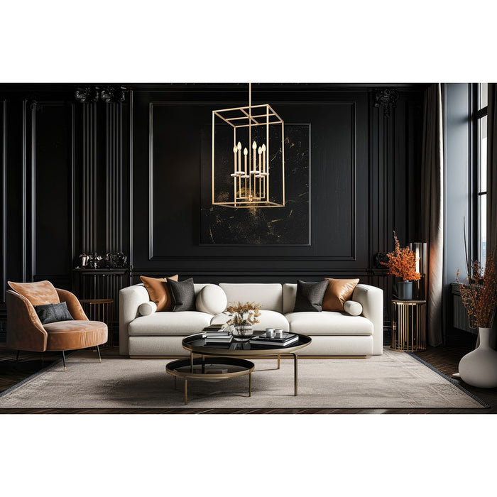Z-Lite Gaultier 6 Light 33" Chandelier, Mordern Gold