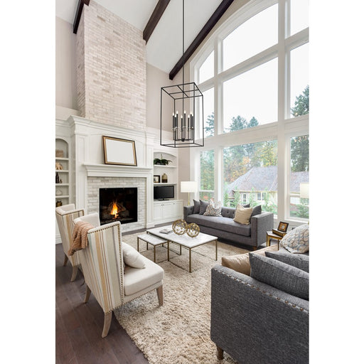 Z-Lite Gaultier 8 Light 45" Chandelier, Matte Black/Mordern Gold