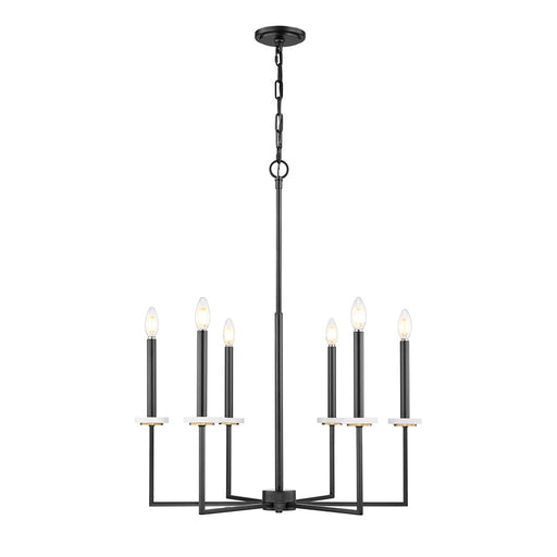 Z-Lite Gaultier 6 Light Chandelier, Matte Black/Mordern Gold - 6100-6MB