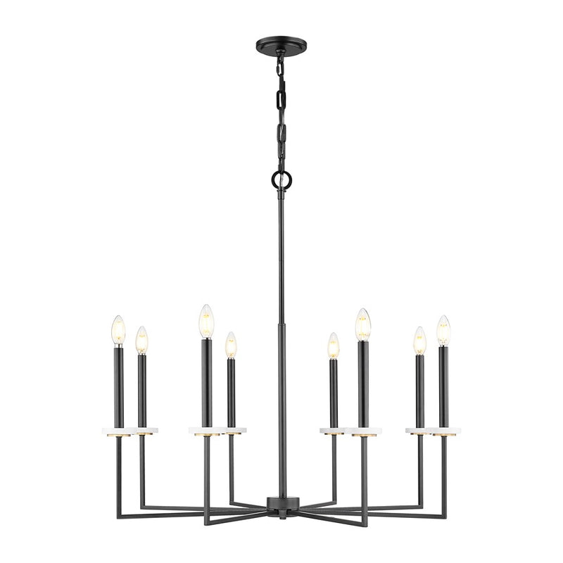 Z-Lite Gaultier 8 Light Chandelier, Matte Black/Mordern Gold - 6100-8MB