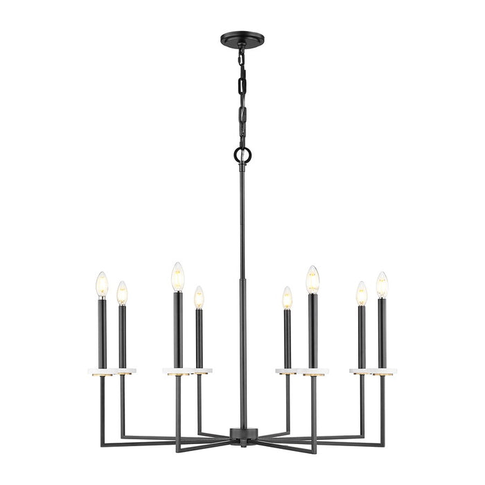 Z-Lite Gaultier 8 Light Chandelier, Matte Black/Mordern Gold - 6100-8MB