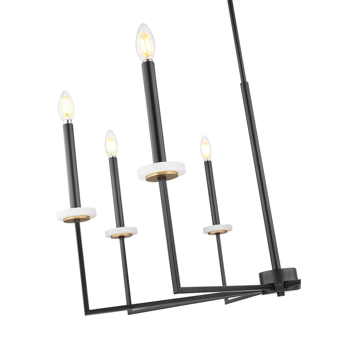 Z-Lite Gaultier 8 Light Chandelier, Matte Black/Mordern Gold