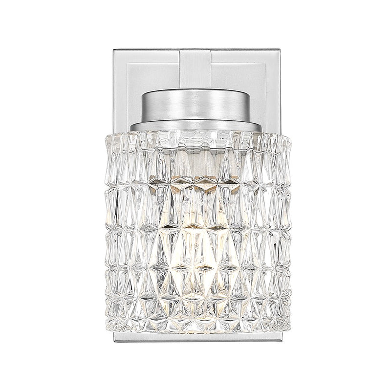 Z-Lite Jacqueline 1 Light Wall Sconce, Brushed Nickel/Clear Diamond