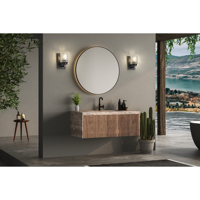 Z-Lite Jacqueline 1 Light Wall Sconce, Matte Black/Clear Diamond
