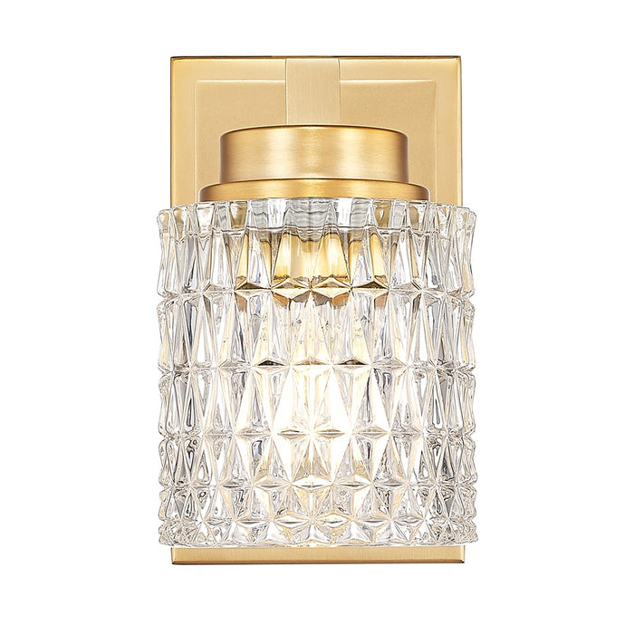Z-Lite Jacqueline 1 Light Wall Sconce, Modern Gold/Clear Diamond