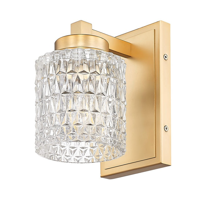 Z-Lite Jacqueline 1 Light Wall Sconce, Modern Gold/Clear Diamond