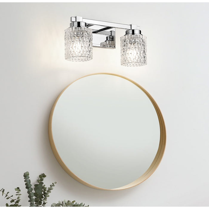 Z-Lite Jacqueline 2 Light Vanity, Chrome /Clear Diamond